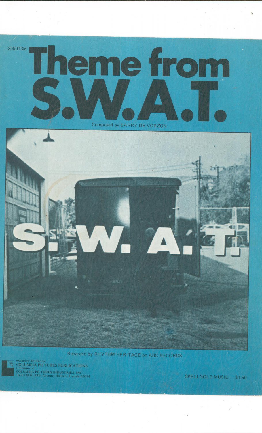 Theme From SWAT S.W.A.T. Sheet Music De Vorzon Columbia