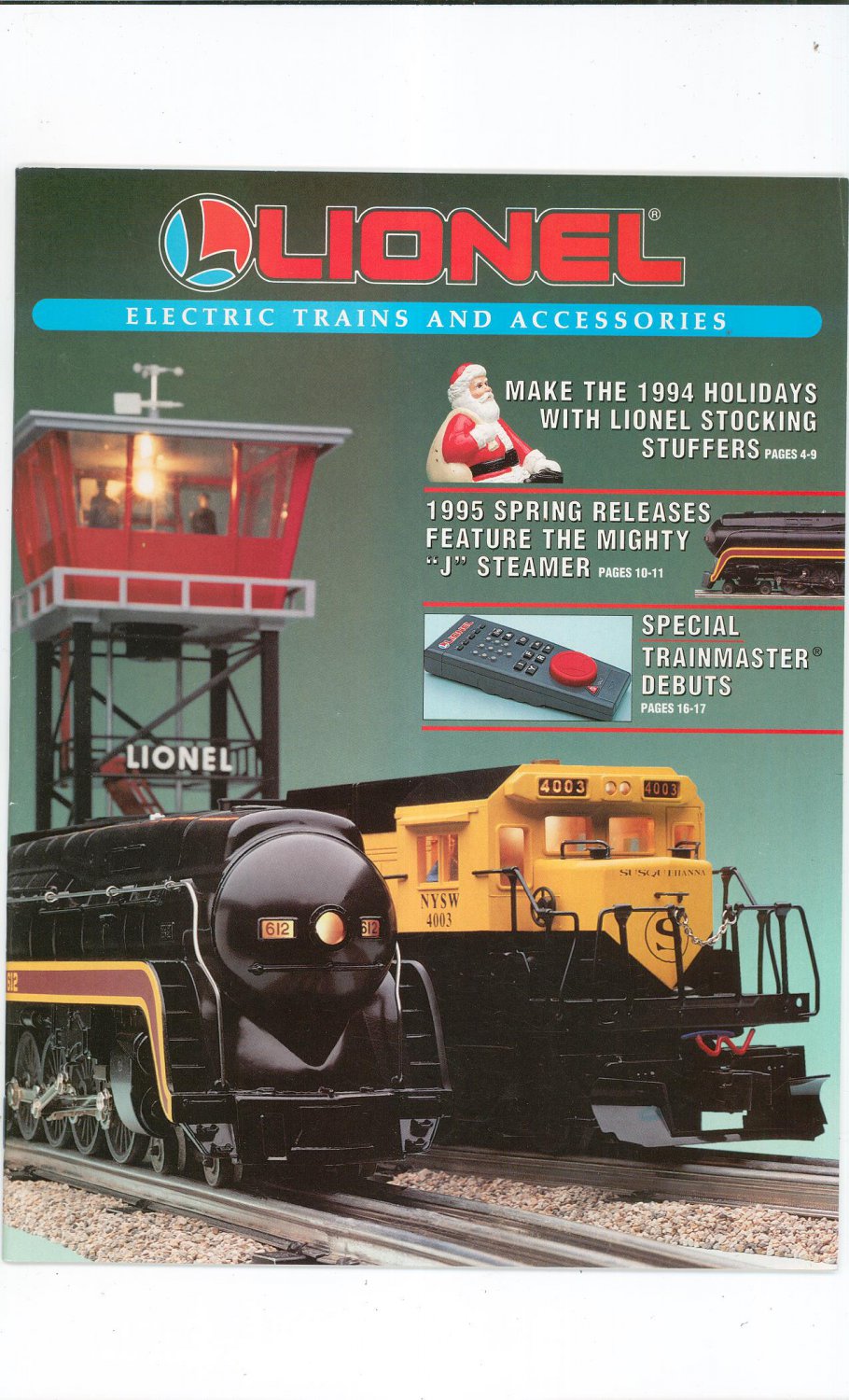 Lionel Electric Trains And Accessories Catalog 1994 Holidays /1995 Spring Free Shipping Offer
