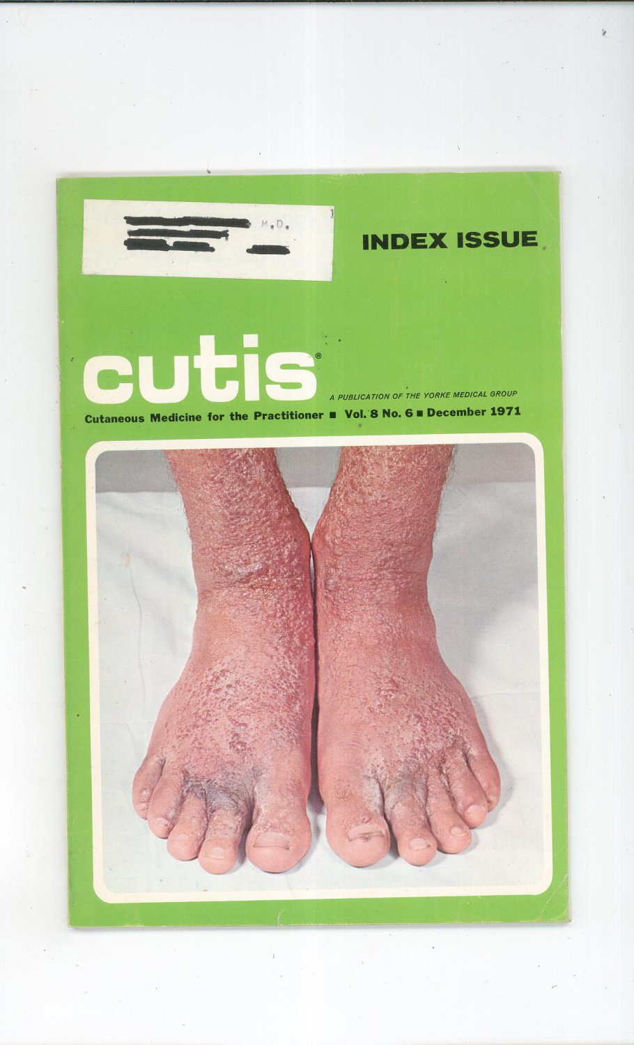 December 1971 Cutis Cutaneous Medicine For The Practitioner Magazine Vintage Index Issue