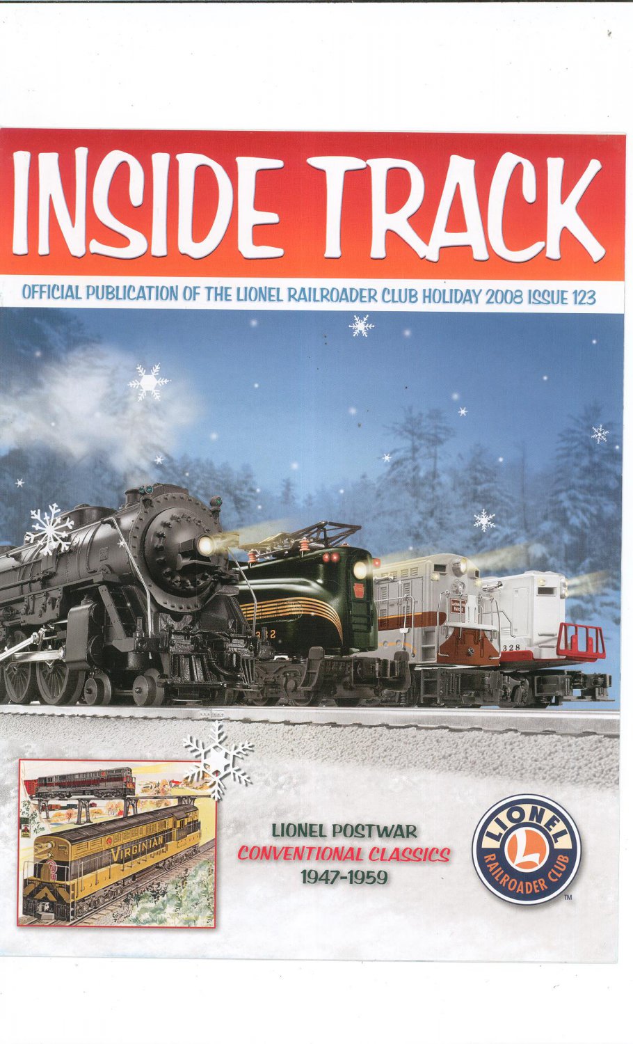 Lionel Railroader Club Inside Track Holiday 2008 Issue 123 Not PDF Train