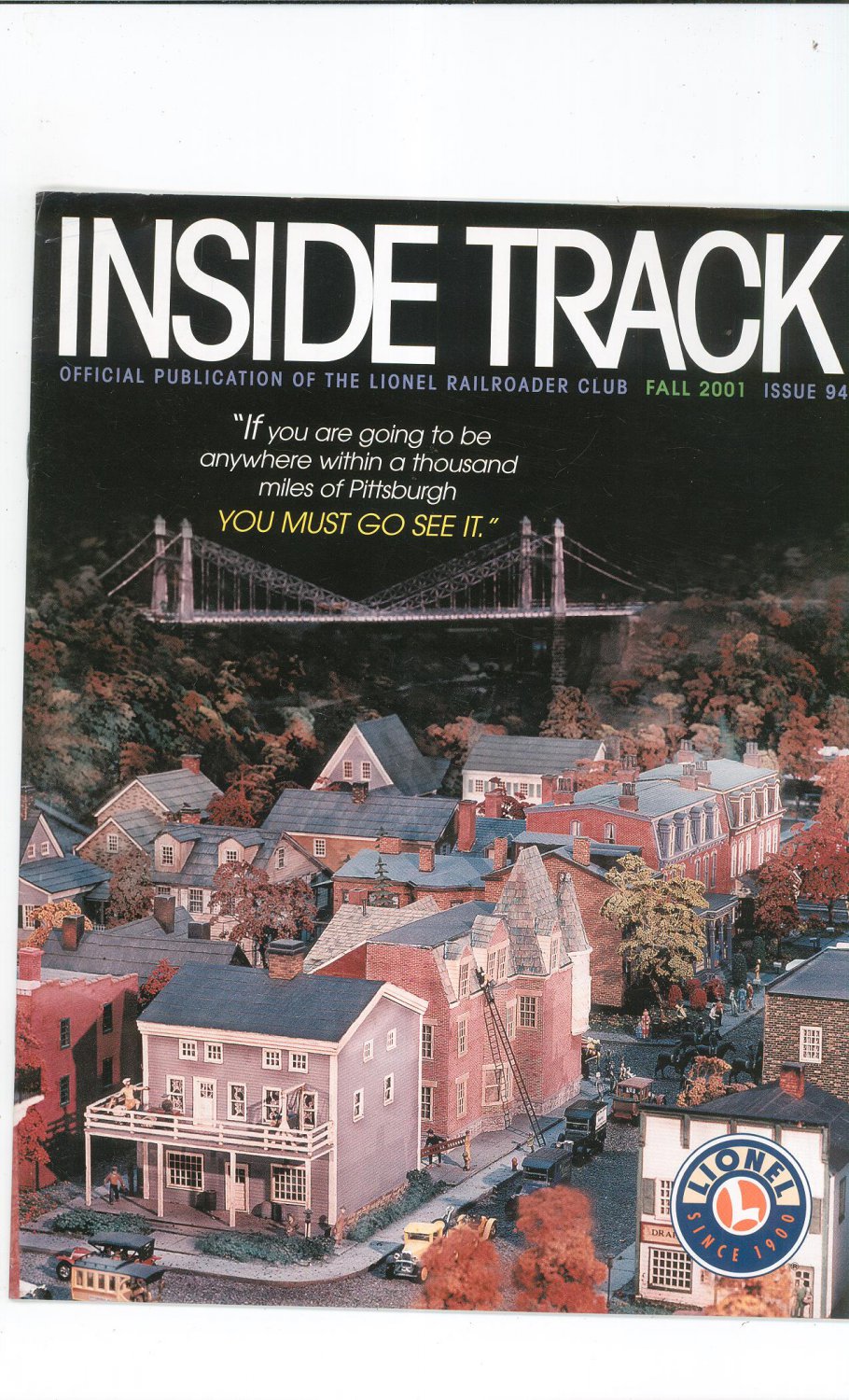 Lionel Railroader Club Inside Track Fall 2001 Issue 95 Not PDF Train Free Shipping Offer