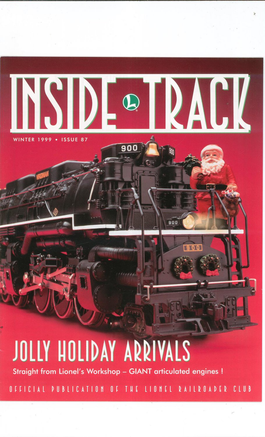 Lionel Railroader Club Inside Track Winter 1999 Issue 87 Not PDF Train Free Shipping Offer