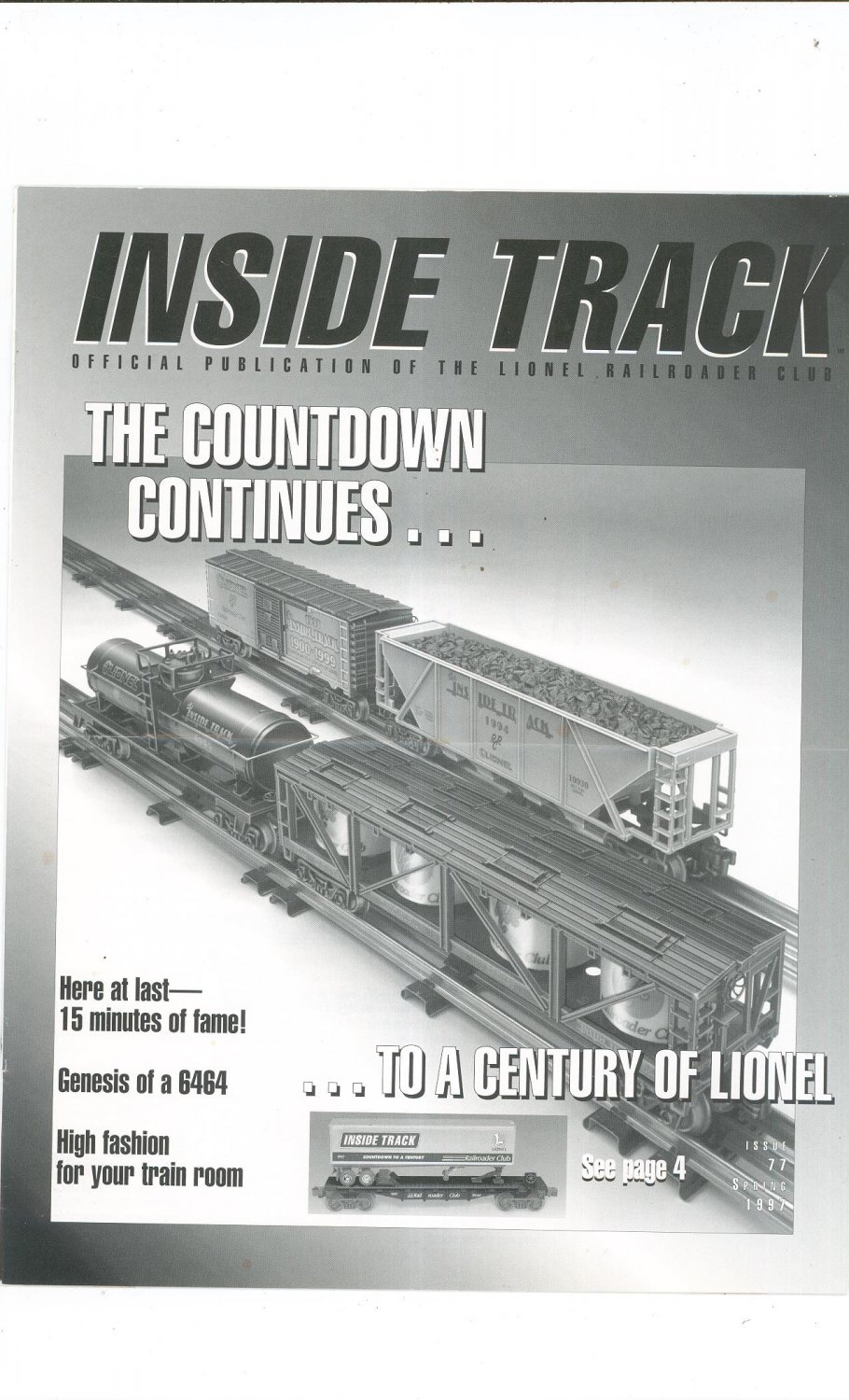 Lionel Railroader Club Inside Track Spring 1997 Issue 77 Not PDF Train Free Shipping Offer