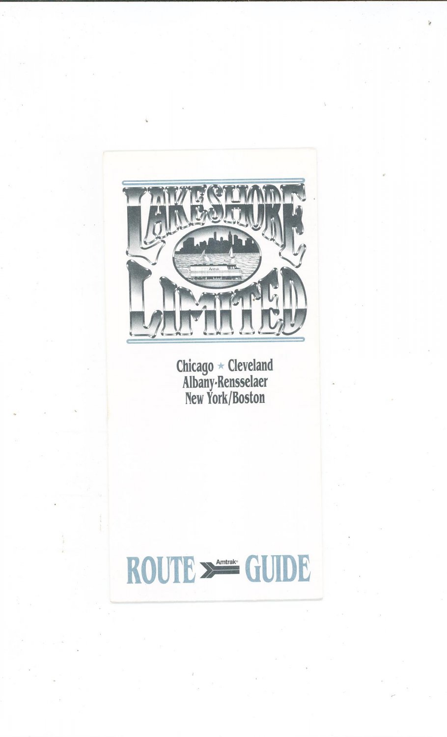 Amtrak Lake Shore Limited Route Guide Chicago Cleveland 1993