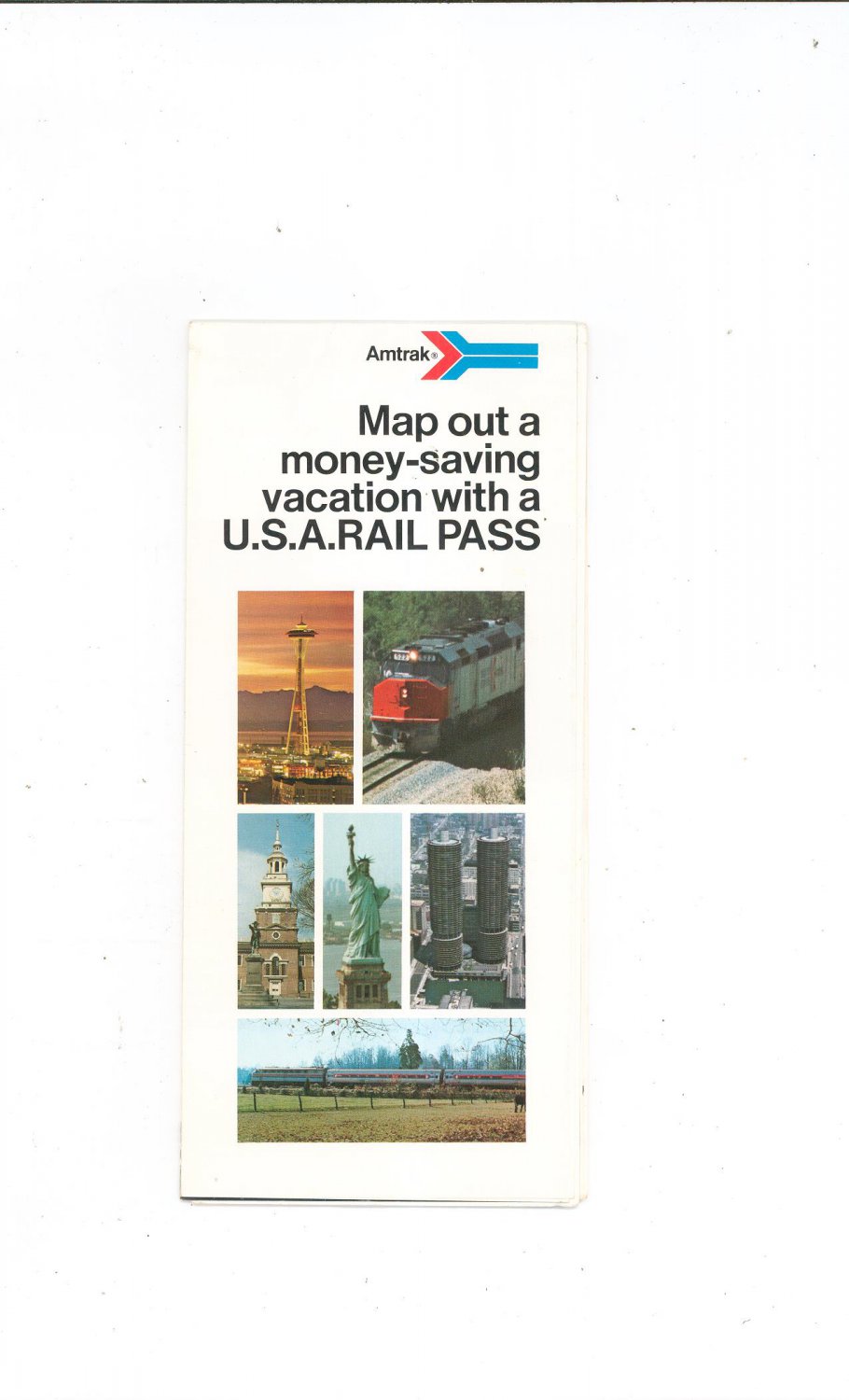 Vintage Amtrak Map Out A Money Saving Vacation With A U.S.A. Rail Pass Brochure 1977