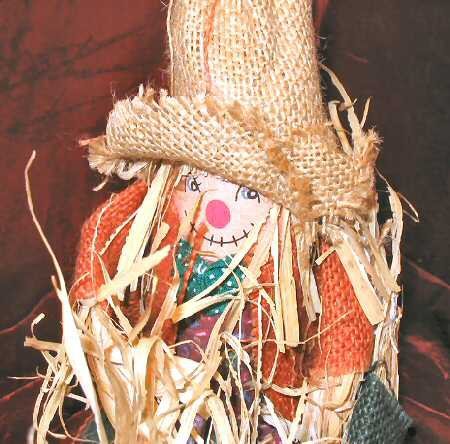 New Halloween Decor Scarecrow Straw & Fabric Doll