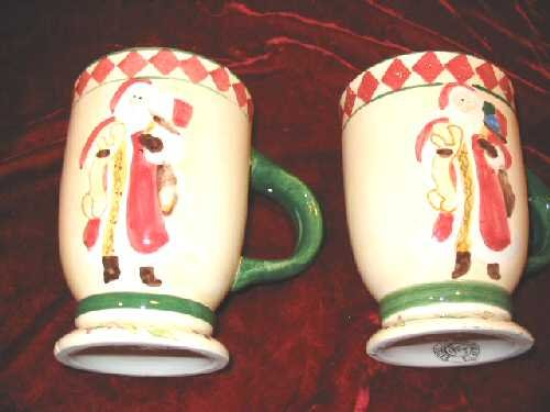 2 Oxford Elite Snowman Mug Christmas Hand Painted