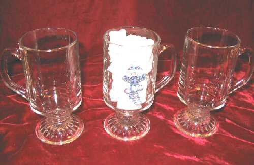 SPODE Christmas Snowmen Pattern 3 Clear Glass Beer Mugs