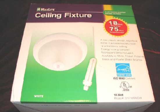 Round Ceiling Light Fixture w/Energy Saving Bulb 18=75W