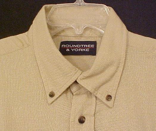 New Button Down Collar Short Sleeve Shirt Putty Sz 2X Big Tall Mens Clothing 600331-7