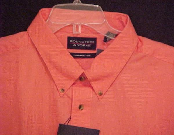 New Peached Twill Cotton Button Down Short Sleeve Shirt Peach 2XL 2X Big Tall Mens Clothing 600381