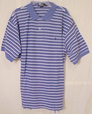 Ralph Lauren Polo Golf Shirt Short Sleeve 2X 2XL Blue Stripe Big Tall Men's Clothing 601171