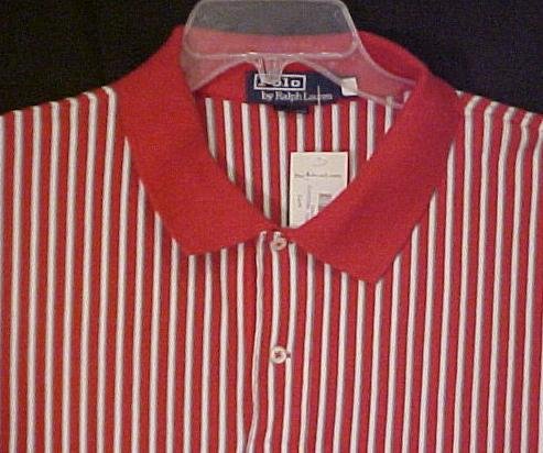 Ralph Lauren Polo Golf Shirt Short Sleeve Red Stripe 2XLT 2XT Big Tall Men's Clothing 601201