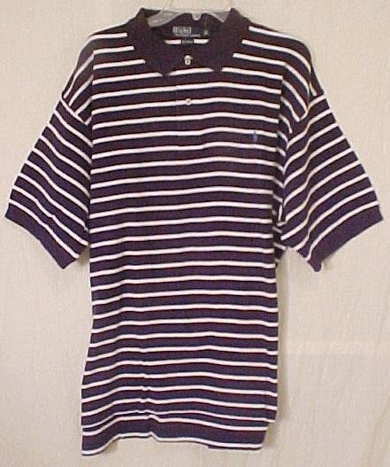 Polo Ralph Lauren Golf Short Sleeve Shirt 2X 2XL Navy Stripe Big Tall Men's Clothing 601311