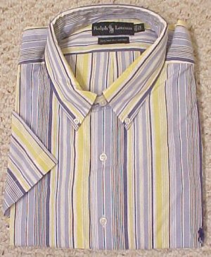 Ralph Lauren Button Down Short Sleeve Shirt 2XLT 2XT Big Tall Men's Clothing 601861