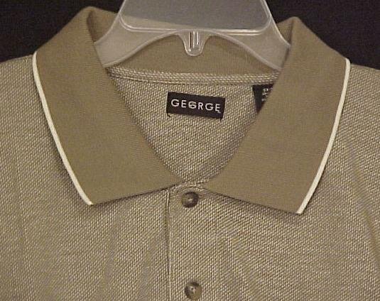 New Golf Pull Over Collar Polo Shirt Short Sleeve Tan Size 3X 3XL Big Tall Mens Clothing 701961