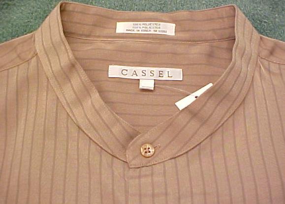 Cassel Camel Band Collar Long Sleeve Shirt Size 3X Urban Fashions Big Tall Mens Clothing 803051-2