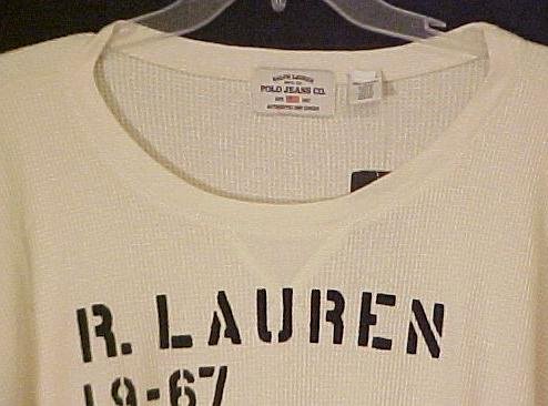 Ralph Lauren Polo Jeans Company Aviator Thermal Shirt Cream 3XLT 3XT Big Tall Mens Clothing 803371