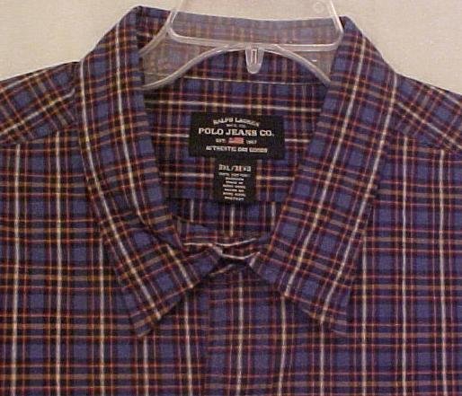New Ralph Lauren Polo Jeans Button Front Long Sleeve Shirt 3XT 3XLT Big Tall Mens Clothing 905421-2