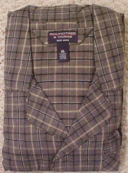 New Long Sleeve Button Down Flannel Pajama's PJ's Size 4X 4XL Big Tall Mens Clothing 10151
