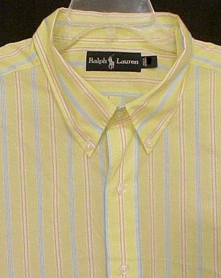 Ralph Lauren Button Down Shirt Short Sleeve Size 3XLT 3XT Big Tall Men's Clothing 32401-3