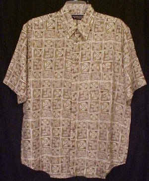 Silk Button Front Short Sleeve Shirt Size LT Large Tall Big Tall Men's Clothing 32071