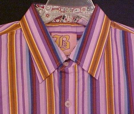 New Purple Stripe Long Sleeve Shirt Size 2XL 2X XXL Big Tall Mens Clothing 904631