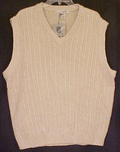 NEW Tan Pull OVer V Neck Sweater Vest GOLF Size 48 Big Tall Mens Clothing 107281