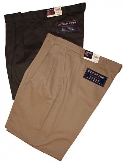 New Khaki Casual Pants Pleated Front Size 48 X 28 Big Tall Men Clothing 700 Khaki