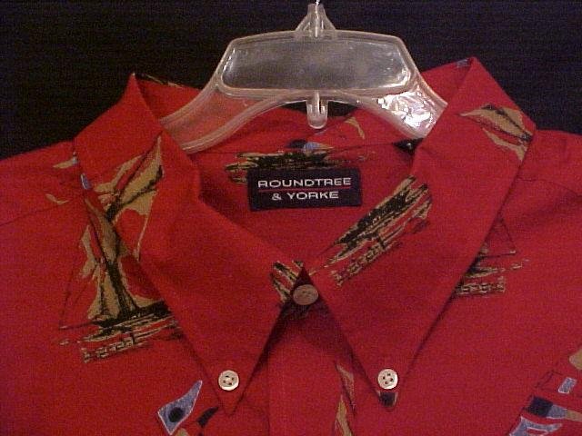 Big Tall Mens Casual Button Down Shirt Short Sleeve Size 4XT 4XLT Sail Boats - 913881