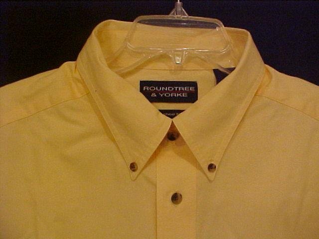 Big Mens Button Down Casual S/S Yellow Shirt Size 2X 2XL 2XB - 914991