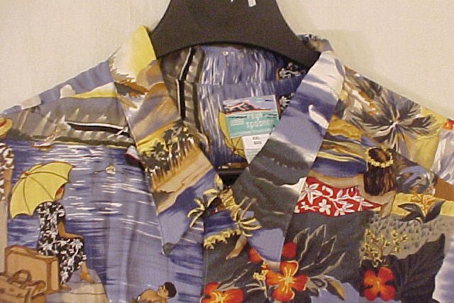 Reyn Spooner Hawaiian Shirt Scenic Trans Pacific Print 4XLT 4XT 4LT Big Tall Mens Clothing 919311