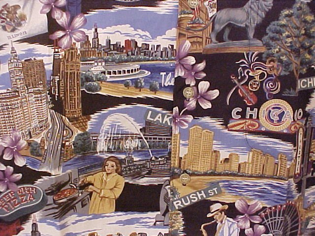 NEW Reyn Spooner Hawaiian Shirt Windy City Chicago Print 5XL 5XB 5X Big Tall Mens Clothing 919471