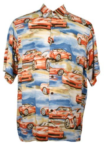 Corvette Evolution Print Reyn Spooner Hawaiian Aloha Shirt 6X 6XL 6XB - 919421