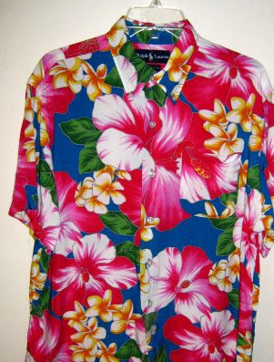 New RALPH LAUREN TROPICAL HAWAIIAN SHIRT XLT XL Tall Mens Clothing 920330