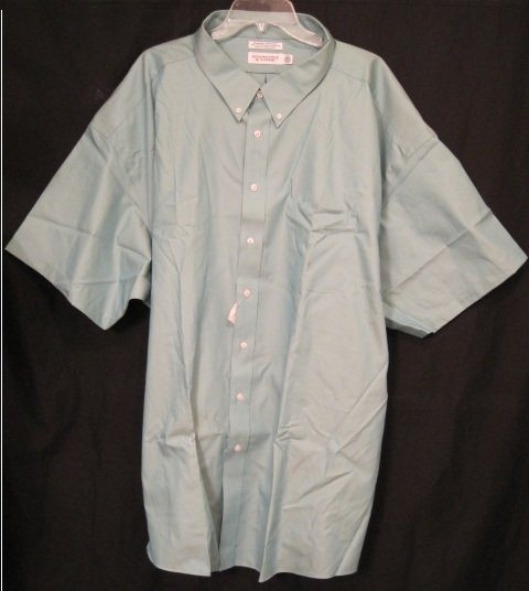 New Dress Shirt Green Short Sleeve Size 18.5 Big Men's Clothing 922571 3