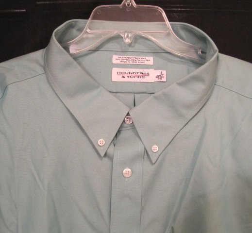New Dress Shirt Green Short Sleeve Size 20 TALL Men's Clothing 922621