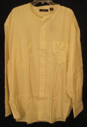 Ivory Band Collar Long Sleeve Shirt Size 3X Urban Fashions Big Tall Mens Clothing 924771