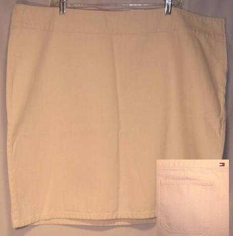 New Tommy Hilfiger Ivory Denim Skirt Size 22 Plus Size Women's Clothing 490131