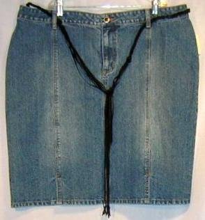 New Denim Jean Belt Belted Skirt Size 18w 18 Plus Size Women Clothing 490121