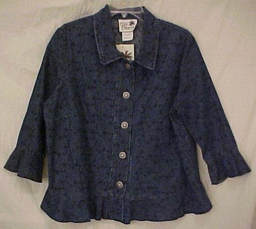 New 2 piece Embroidered Denim Jean Dress Jumper Jacket 1X Plus Size Women Clothing H400061-4