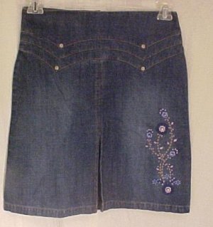 New Denim Jean Embroidered Skirt Girls Plus Size 14.5 Plus Size Girls Wear 400071-2