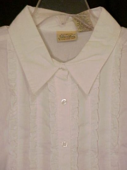 New White Tuxedo Ruffle Shirt Size 2X 18W 20W Plus Size Women 400151