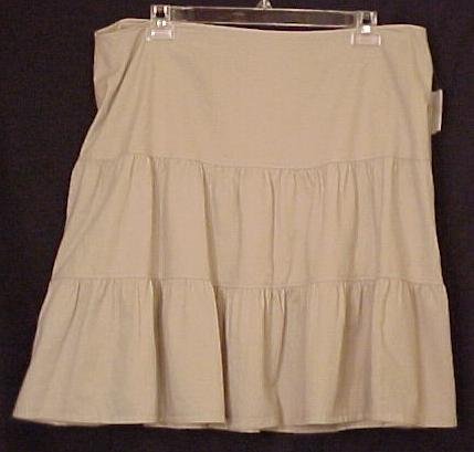 NEW Khaki Stone Tiered Skirt Khaki Size 22 22W Plus Size Women Clothing 400281