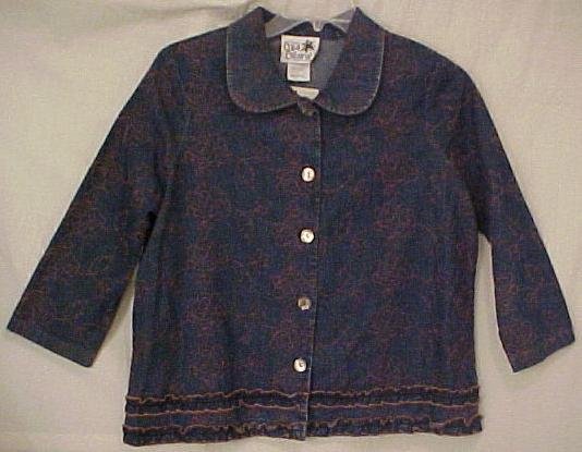 New 2 pc Embrodiered Denim Jean Dress Jumper Jacket 2X 18 20 Plus Size Women Clothing H400481-2