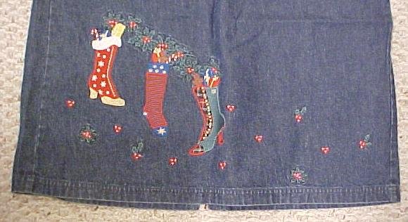 New Denim Winter Christmas Stocking Long Skirt Size 14 Misses Clothing 400571