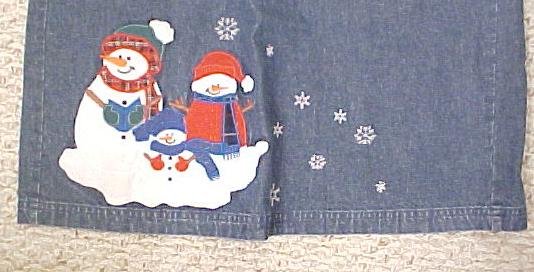 New Denim Winter Christmas Long Skirt Snowmen Size 18 Misses Clothing 400601