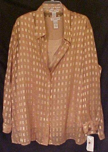 New Dressy 2 Piece Blouse Set Size 2X Plus Size Women Clothing 811001