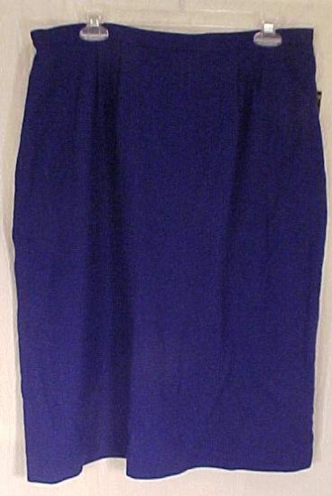 New Kasper Company Royal Blue Wool Skirt Size 16W 16 Plus Size Women's Clothing 811171