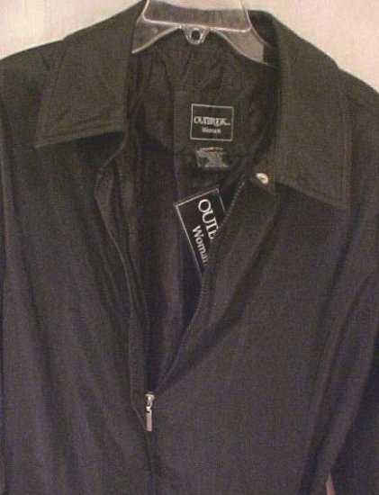 New Wet Silk Black Jacket Coat Size 2X 20 22 Plus Size Women's Clothing 811221